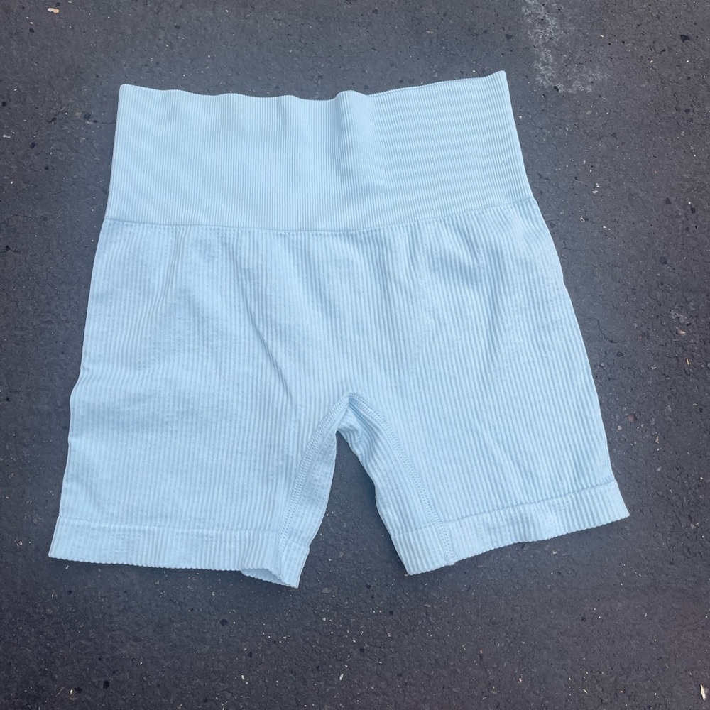 baby blue biker shorts